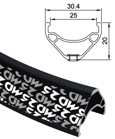 Обод Alexrims MD25 650B 32 FV SSE, черный