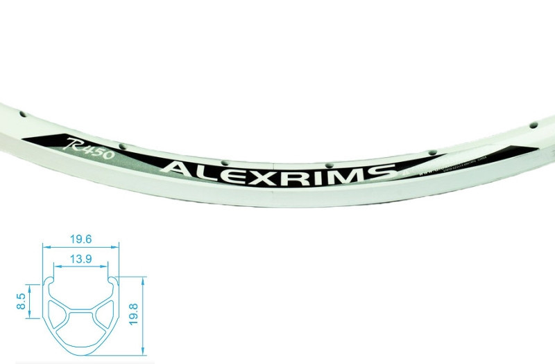 Обід Alexrims R450 700C 36 AV CSW, білий