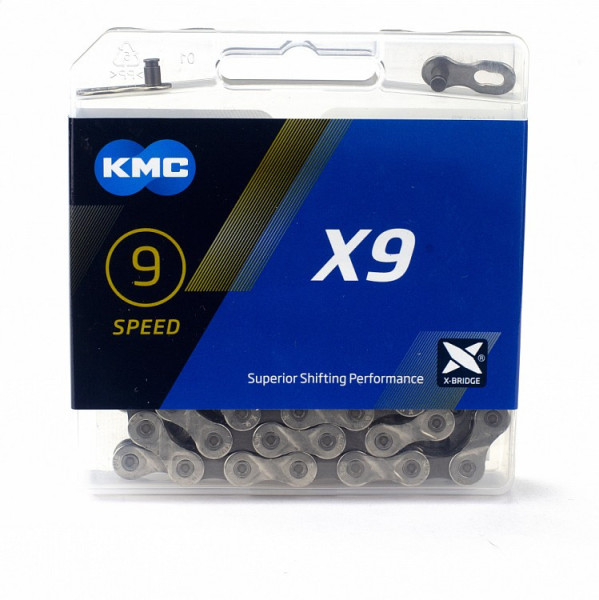 Ланцюг KMC X9 116L, сріблястий-сірий